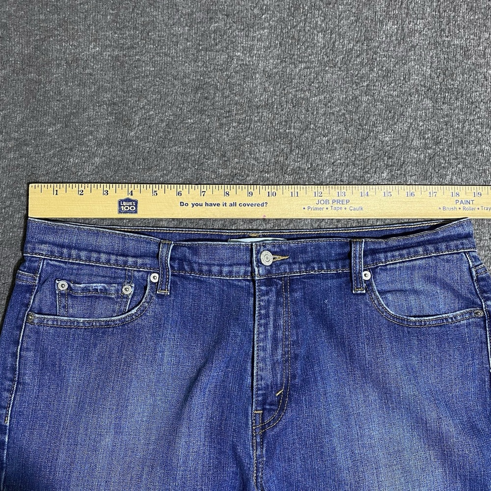 Levi's 505 Straight Leg Jeans Women 16 M 36x30 Blue Denim Mid-Rise Stretch Pants - Picture 5 of 16